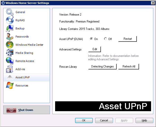 asset upnp large music collections