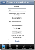 WHS Mobile 1.5.3.4 Shared Folder Creation